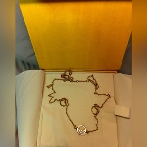 Dainty gold circular Fendi necklace